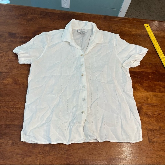 Talbots Petite Women’s 100% linen button down shirt size 12P - Picture 1 of 7
